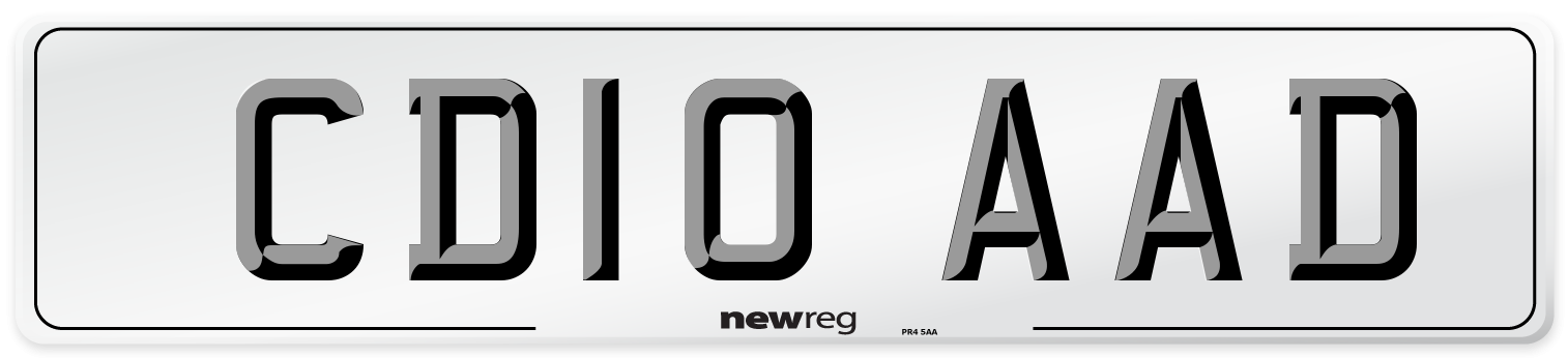 CD10 AAD Number Plate from New Reg